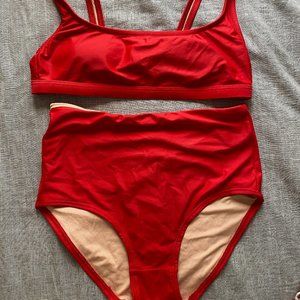 Red Two Piece Swimsuit (worn once)